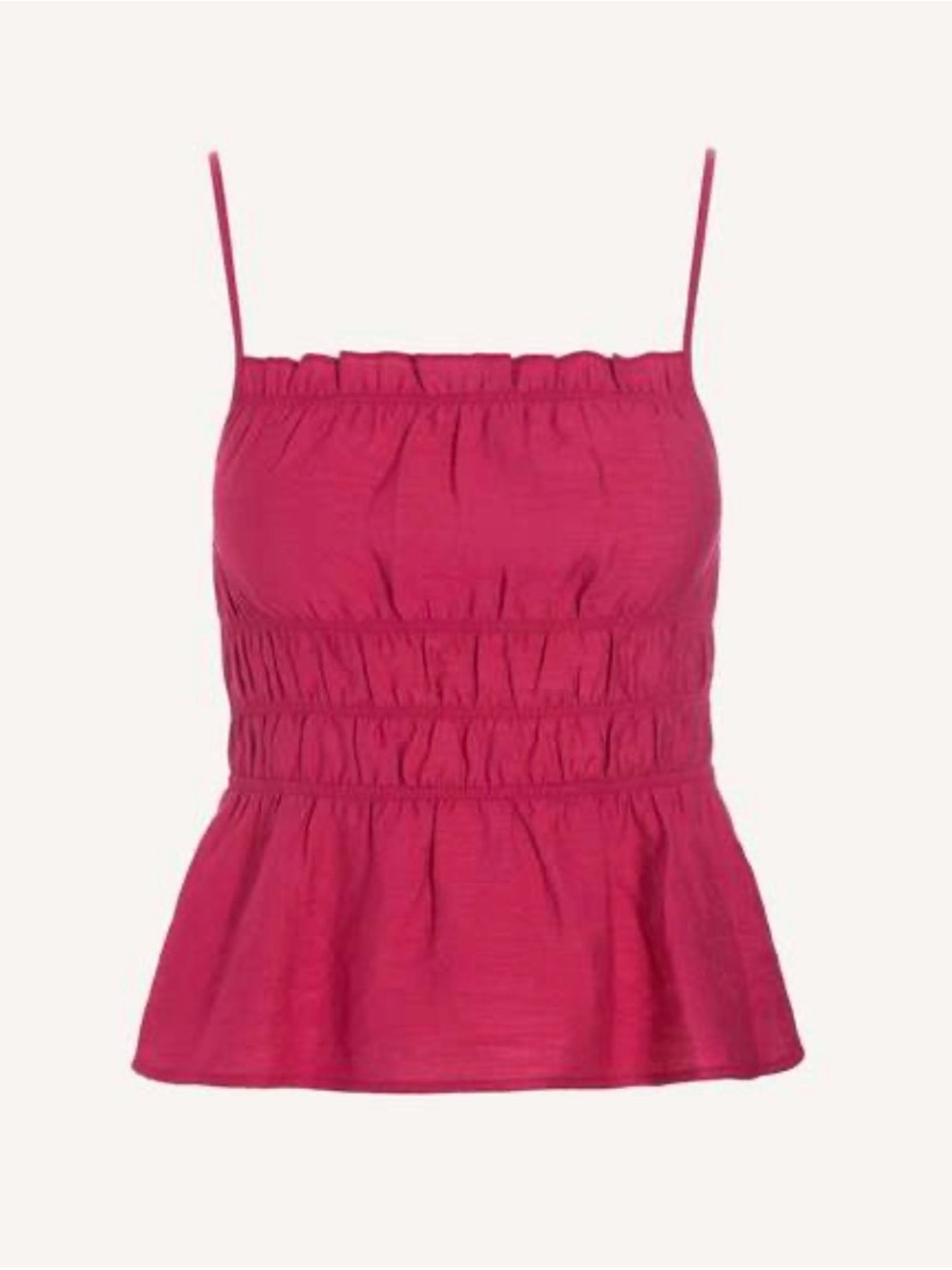 Hosbjerg Ora Top in Sangria | pink peplum summer tank